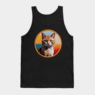 Australian Mist Cat Embroidered Patch Tank Top